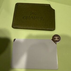 New CHANEL gwp Forest Green Card Holder / mirror